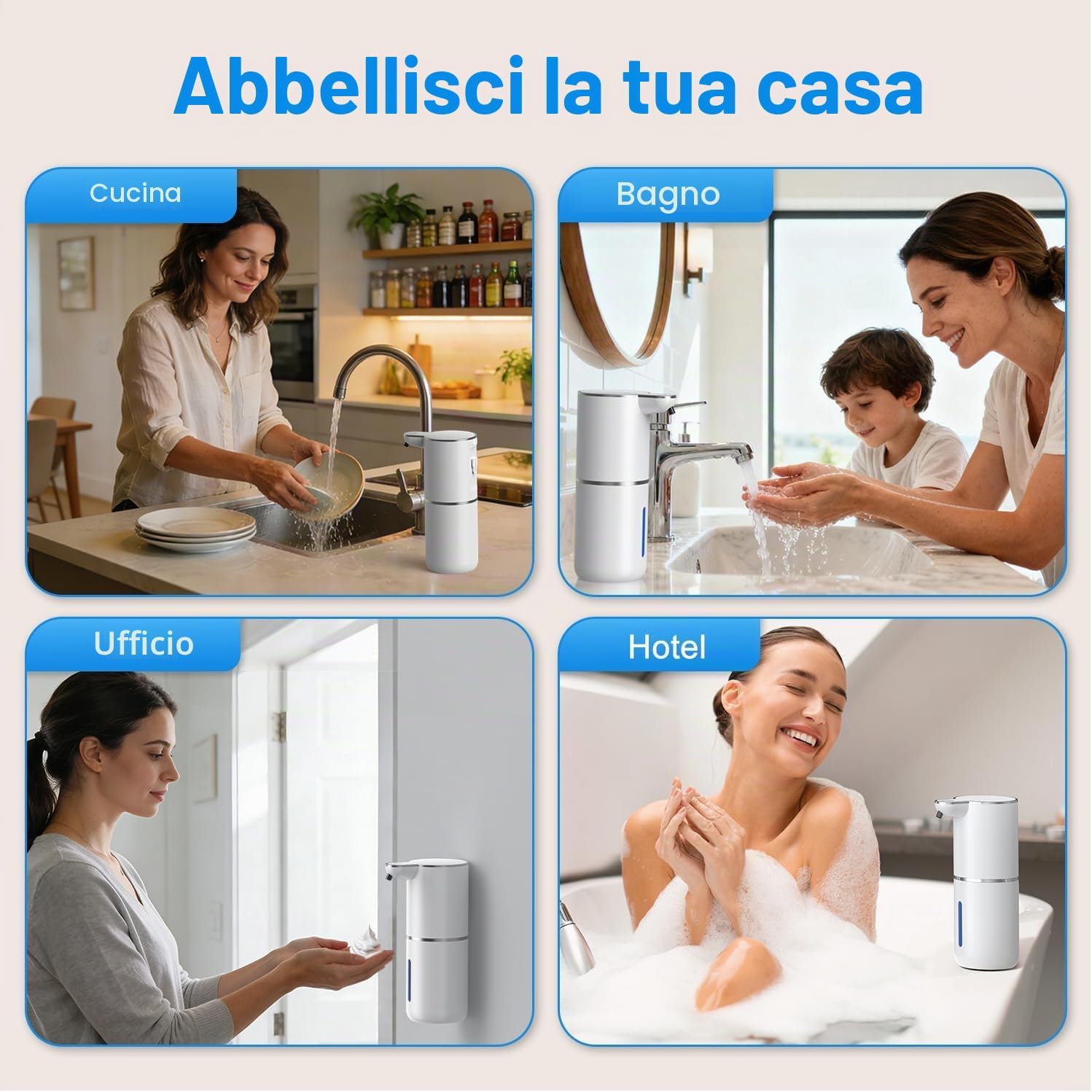 Dispenser Sapone Automatico a Schiuma 380ml USB