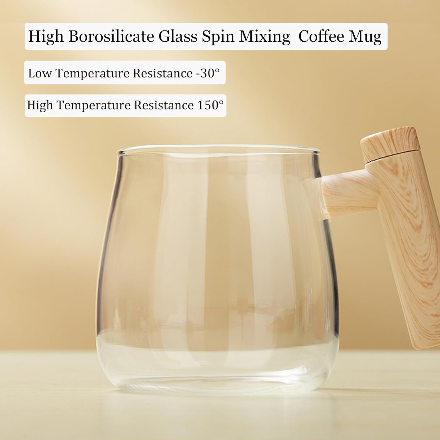 Auto Magnetic Mug, Tazza Automescolante Elettrica Tazza da Caffè Self Stirring Tazza Mescolatrice Miscelazione in Vetro Borosilicato Alta Termica Adatto Per Caffè/Latte/Polvere Proteica