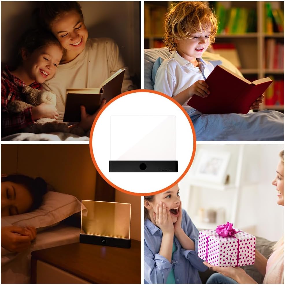 HOTUT Piatto LED Libro Lampada, LED Libro Pannello Luce, Lampada da Lettura per la Cura Degli Occhi, Lettura Lightwedge, Luce per Notturna, Nero