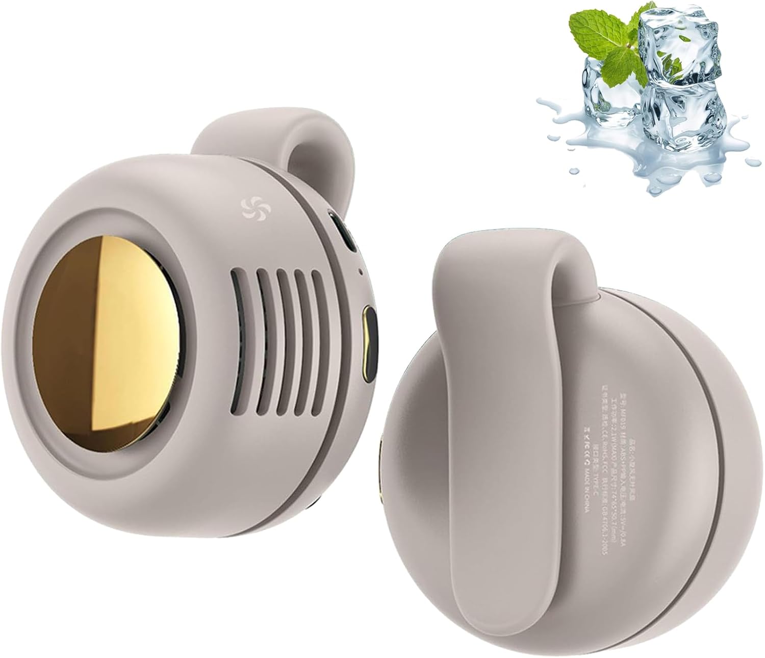 Portable Silent Mini Bladeless Electric Fan, 3-Speed Clip on Fan for Shirt, Small Clip Fans for Sports, Shopping and Outings (White)
