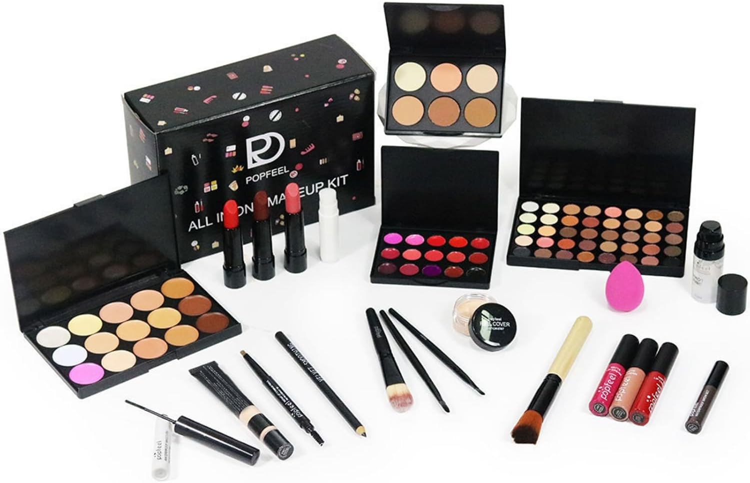 Trousse Trucchi Donna & Ragazza 24 Pezzi - Set Cosmetics Tutto-in-Uno con Palette ombretti occhi, lucidalabbra, correttore, mascara, pennelli trucco - Ideale per Principianti e Come Regalo