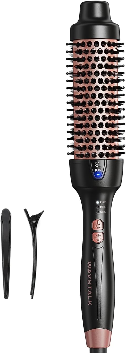 Wavytalk Thermal Brush Spazzola Termica Arricciante | Spazzola Arricciante Ionica da 38mm Riscaldata per Creare Volume e Blowout, Dual Voltage