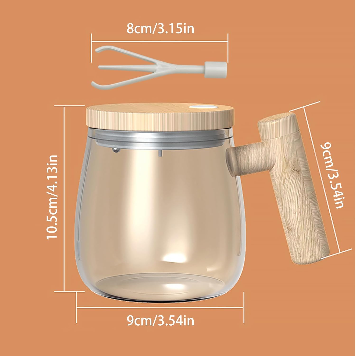 Auto Magnetic Mug, Tazza Automescolante Elettrica Tazza da Caffè Self Stirring Tazza Mescolatrice Miscelazione in Vetro Borosilicato Alta Termica Adatto Per Caffè/Latte/Polvere Proteica