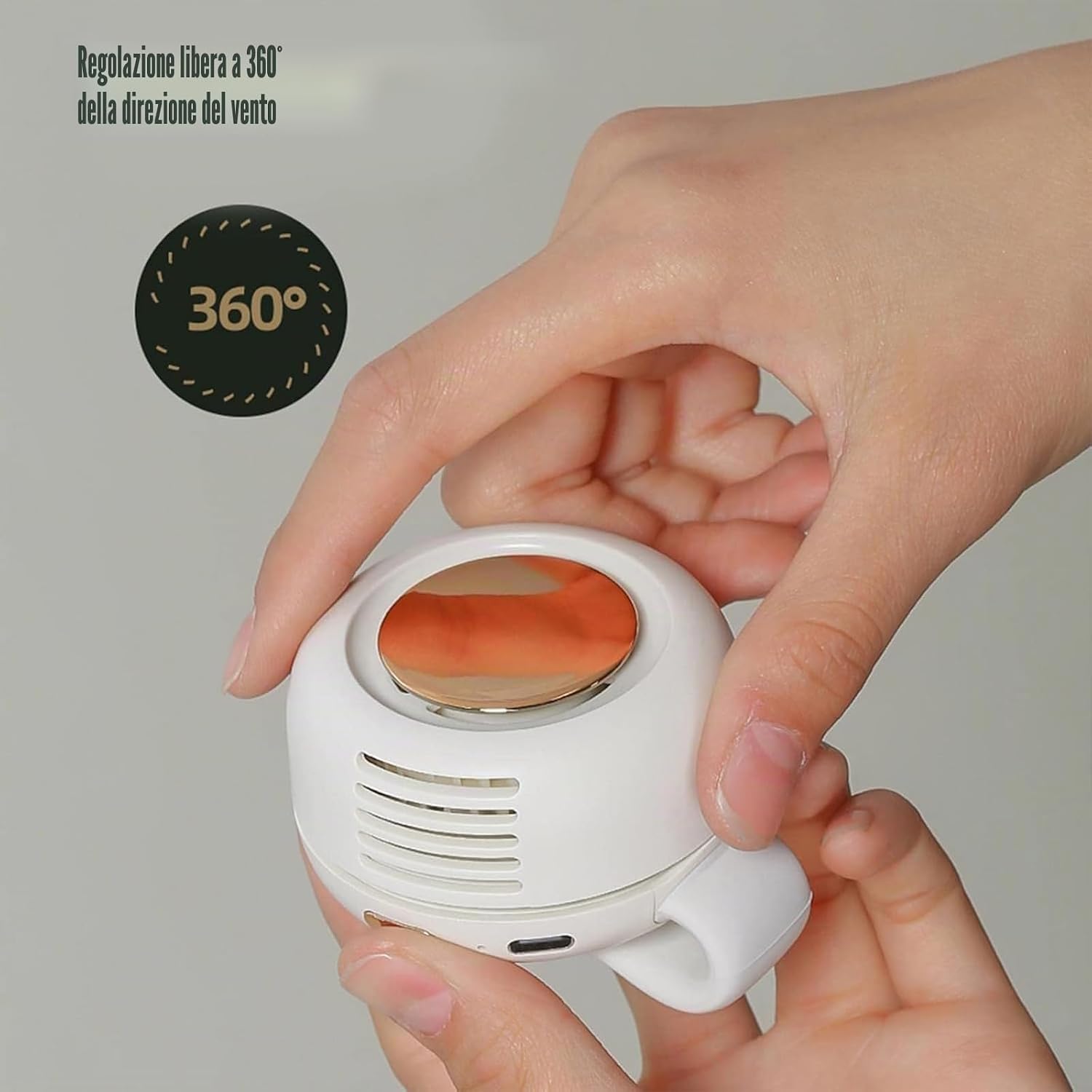 Portable Silent Mini Bladeless Electric Fan, 3-Speed Clip on Fan for Shirt, Small Clip Fans for Sports, Shopping and Outings (White)