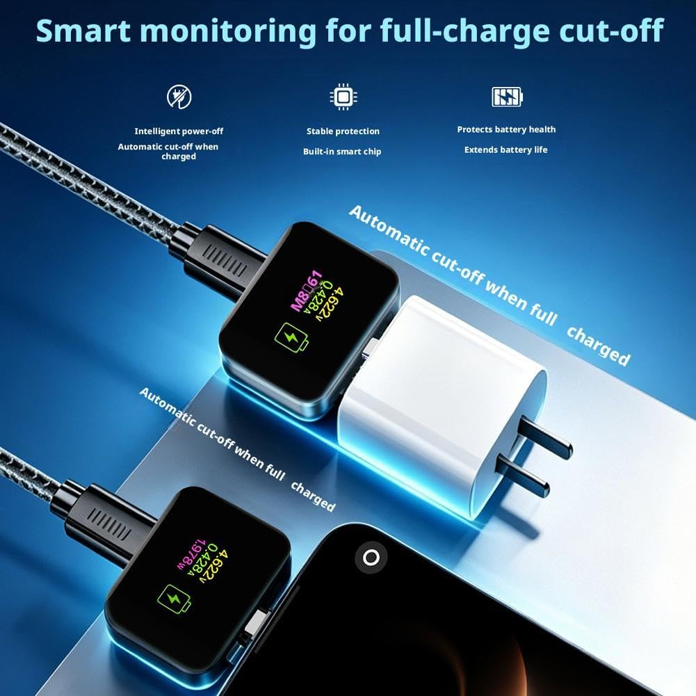 Stop Charge Smart Charger, adattatore di ricarica Smart Auto Stop, separatore di carica completa da 140 W, adattatore di protezione da sovraccarico per telefono, tablet, cavo di ricarica USB (nero)