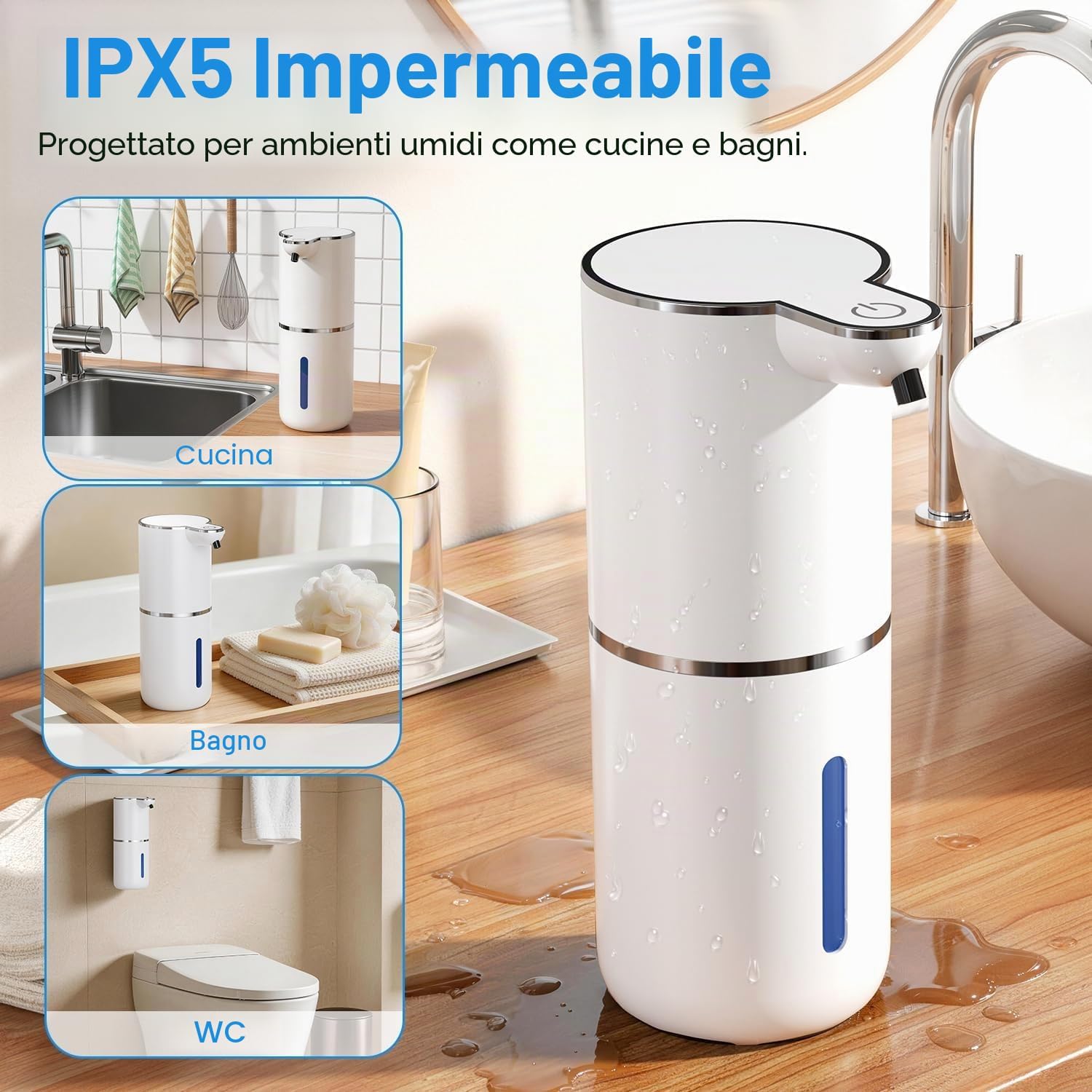 Dispenser Sapone Automatico a Schiuma 380ml USB