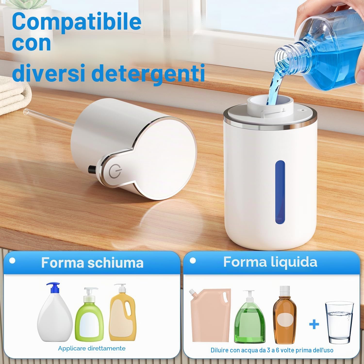 Dispenser Sapone Automatico a Schiuma 380ml USB