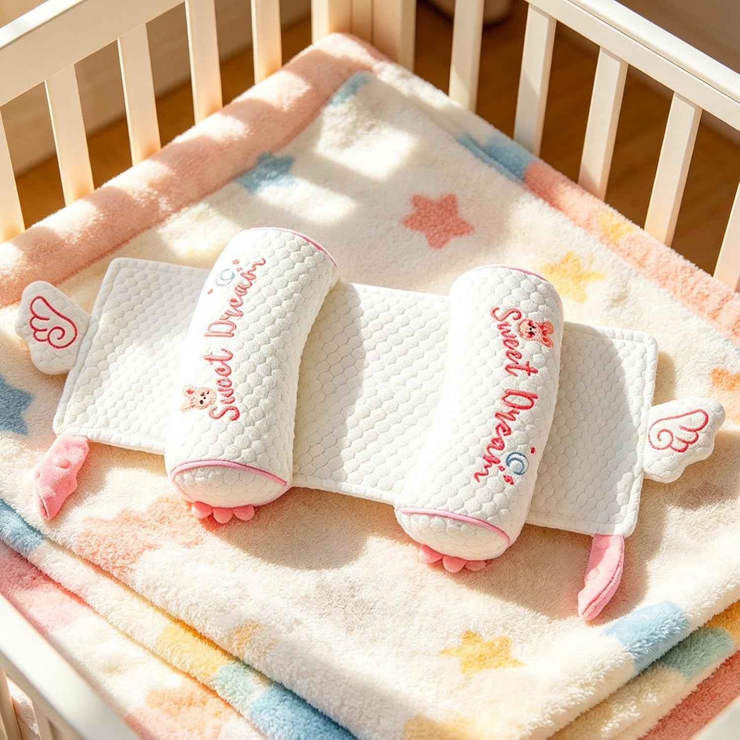Cuscino modellante testa bambini | I bambinis prevengono cuscino testa piatta | Cuscini supporto teste neonatis morbidi traspiranti | Poggiapiedi ergonomici rimovibili prevenzione teste piatte bambini
