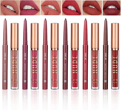 Set 6 Rossetti Opachi + 6 Matite Labbra Lunga Durata