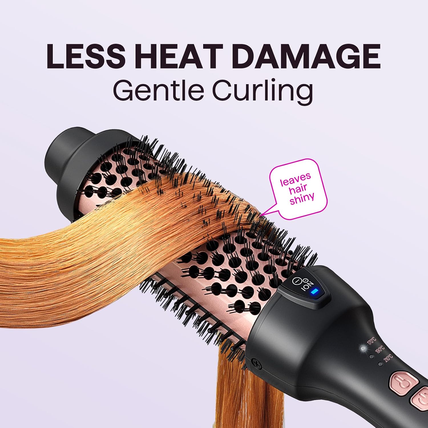 Wavytalk Thermal Brush Spazzola Termica Arricciante | Spazzola Arricciante Ionica da 38mm Riscaldata per Creare Volume e Blowout, Dual Voltage