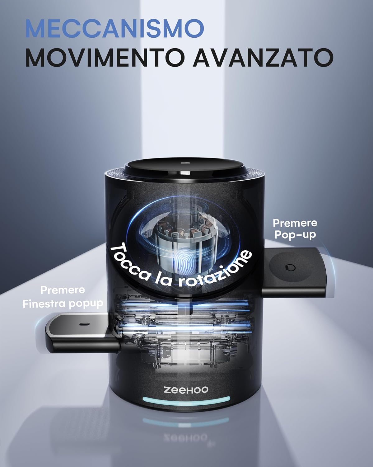 ZEEHOO CylinTrick-R – Stazione di Ricarica Wireless 3 in 1 da 15 W