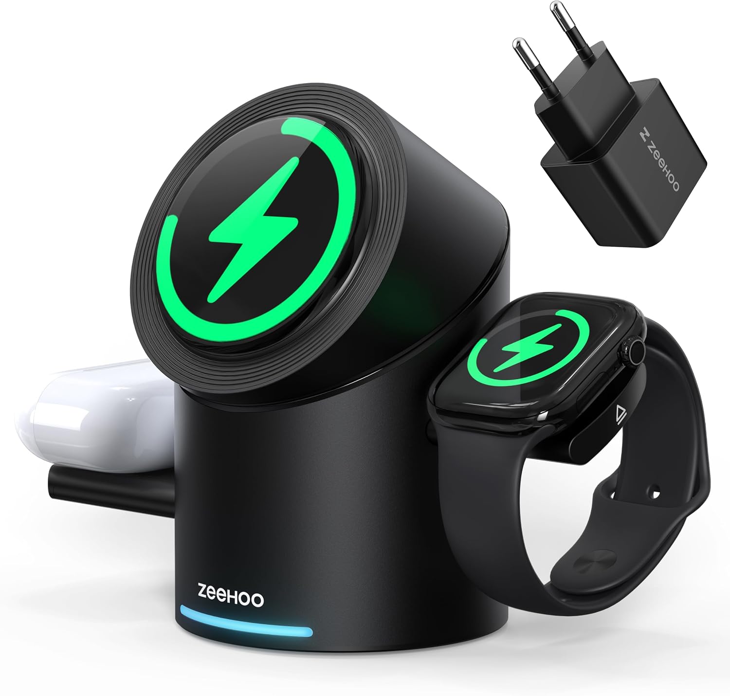ZEEHOO CylinTrick-R – Stazione di Ricarica Wireless 3 in 1 da 15 W