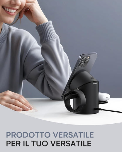 ZEEHOO CylinTrick-R – Stazione di Ricarica Wireless 3 in 1 da 15 W