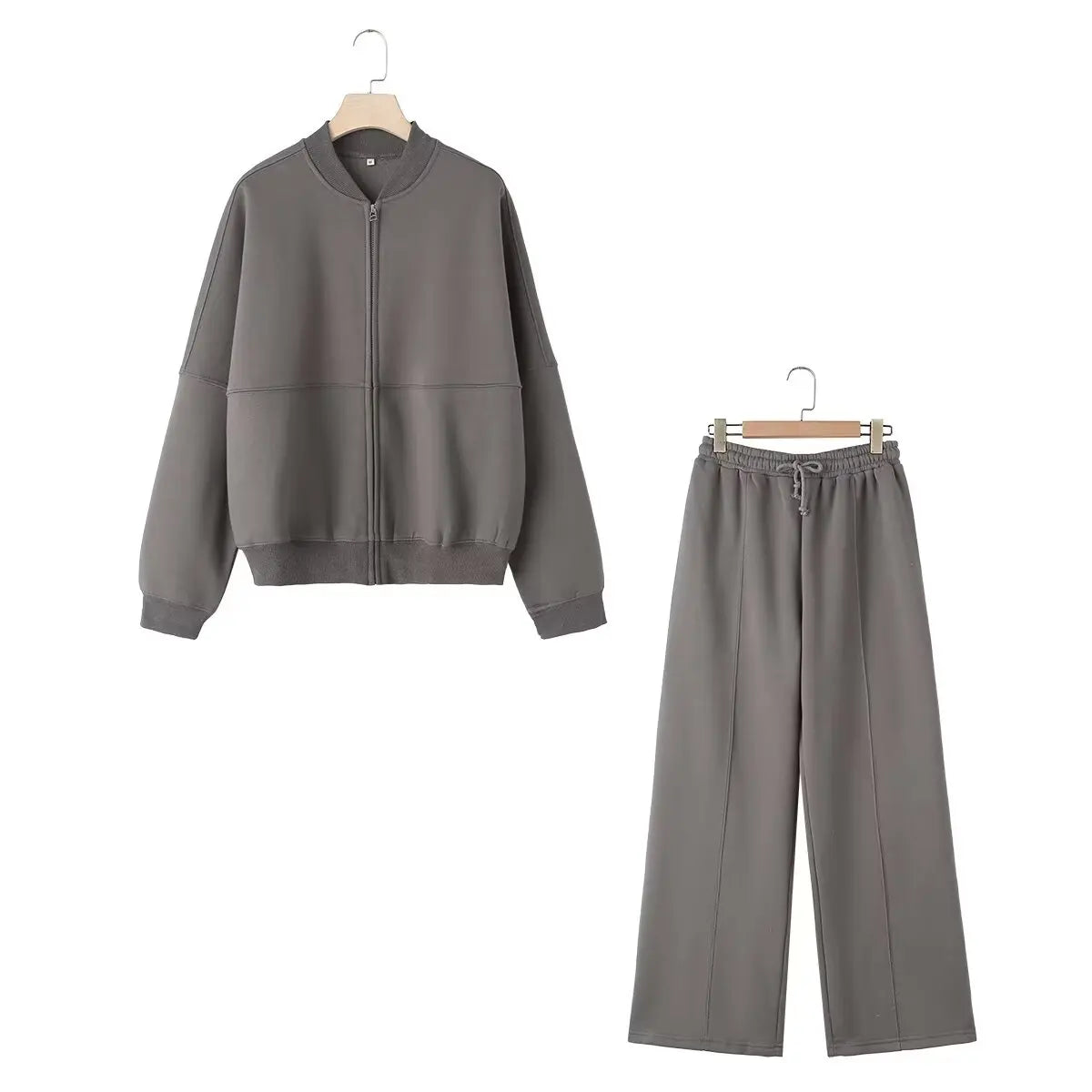 HH Set 2 Pezzi Donna – Bomber Zip + Pantaloni Wide Leg