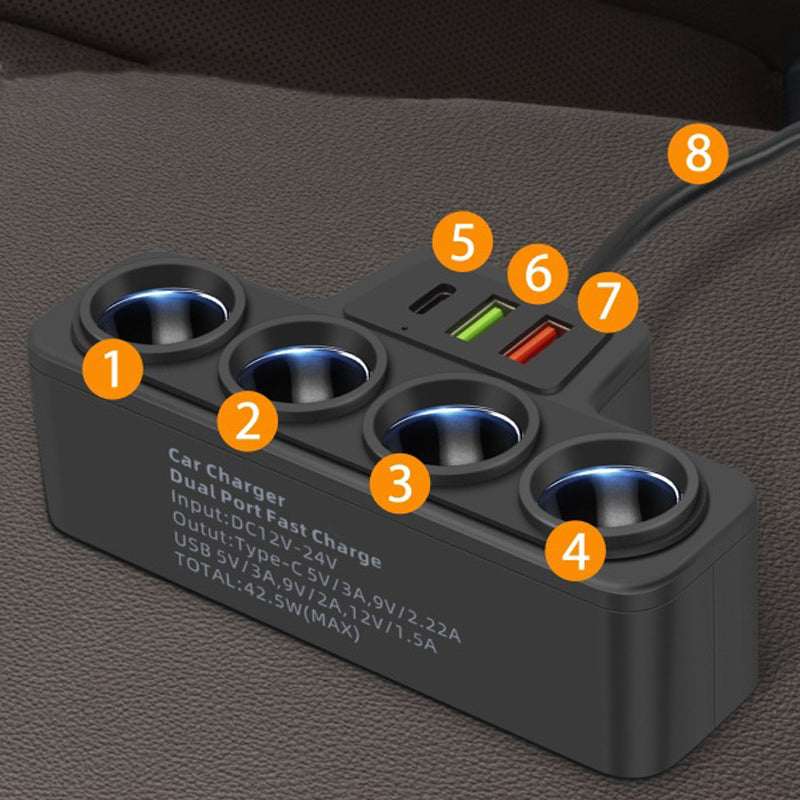 Adattatore 7-in-1 per Presa Accendisigari Auto