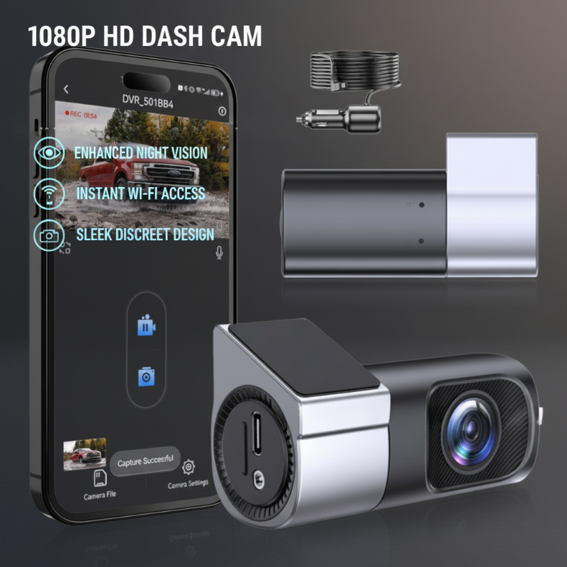 HD Dash Cam with Wi-Fi &amp; Night Vision