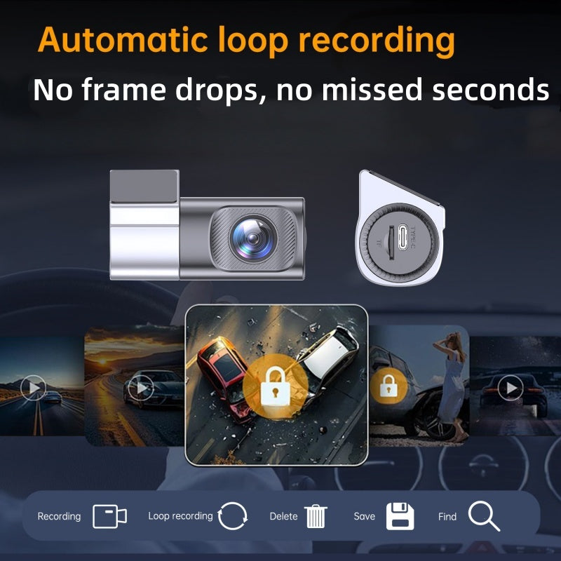 HD Dash Cam with Wi-Fi &amp; Night Vision